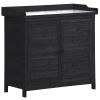 Outdoor 39" Potting Bench Table; Rustic Garden Wood Workstation Storage Cabinet Garden Shed with 2-Tier Shelves and Side Hook