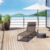 Outsunny Reclining Chaise Lounge Chair, Portable Sun Lounger, Folding Camping Cot, with Adjustable Backrest and Removable Pillow, for Patio, Garden