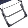 Tanning Chair, 2-in-1 Beach Lounge Chair & Camping Chair w/ Pillow & Pocket, Adjustable Chaise for Sunbathing Outside, Patio, Poolside, Navy