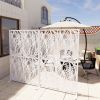 Metal Privacy Screens W3.8Ft X H6Ft Outdoor and Indoor Divider with Free Standing Decorative Privacy Screen for Balcony Patio Garden Room Divider