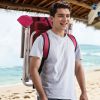 Folding Beach Chair, 4-Position Portable Backpack Foldable Camping Chair with Headrest Cup Holder and Wooden Armrests