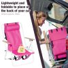 Folding Beach Chair, 4-Position Portable Backpack Foldable Camping Chair with Headrest Cup Holder and Wooden Armrests