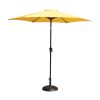 8.8 feet Outdoor Aluminum Patio Umbrella, Patio Umbrella, Market Umbrella with 33 pounds Round Resin Umbrella Base, Push Button Tilt and Crank lift