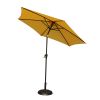8.8 feet Outdoor Aluminum Patio Umbrella, Patio Umbrella, Market Umbrella with 33 pounds Round Resin Umbrella Base, Push Button Tilt and Crank lift