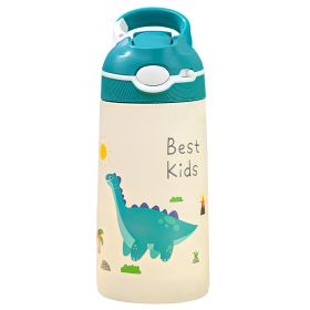 13.5Oz Insulated Stainless Steel Water Bottle Leak-proof Bottle for Kids with Straw Push Button Lock Switch Sports Water Bottle for Toddlers Boys Girl (Option: WaterBottleDinosaur)